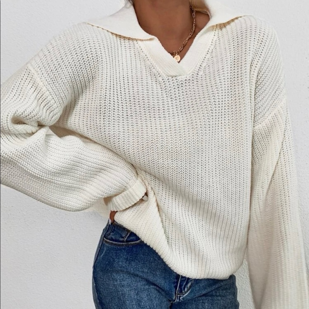 Brand new white knit sweater